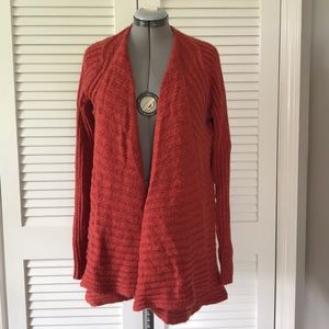Free people burnt orange draped ribbed sweater